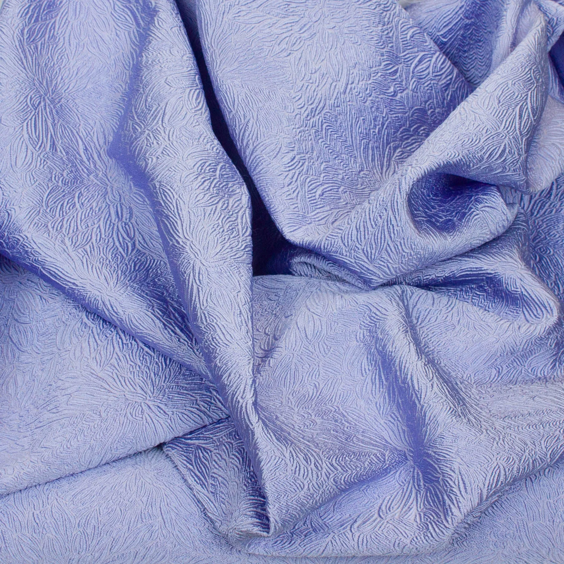 Blauwe Italiaanse jacquard met bloemen - Lorré